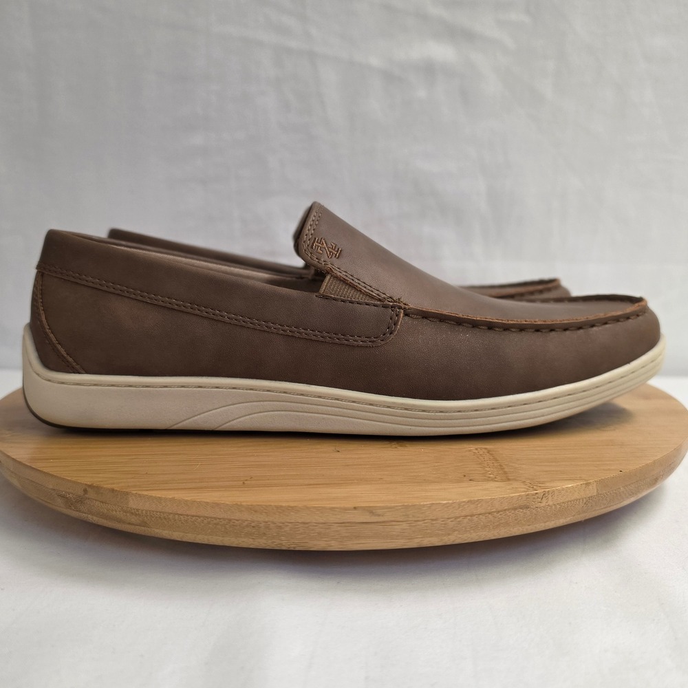 IZOD Seapoint Mens 10 Brown Slip On Loafers Memory Foam Casual Shoes New